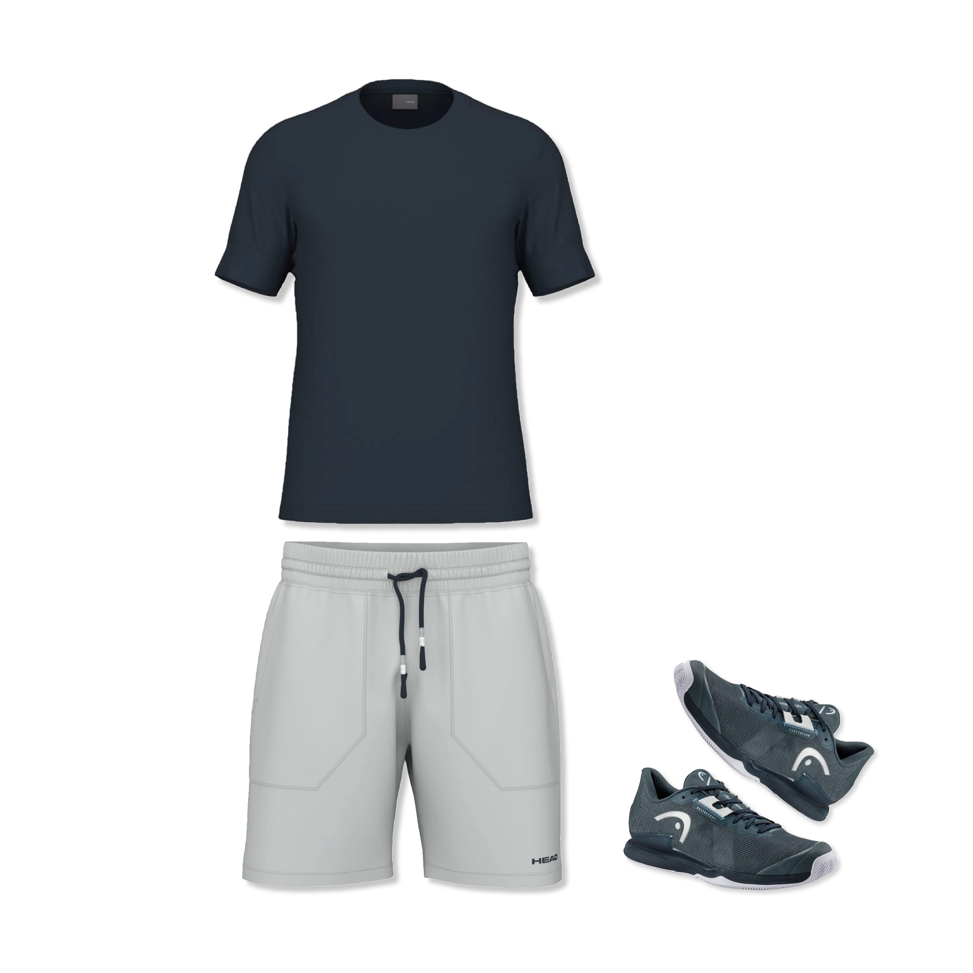 Better Tennis Kombi III (Hose: grau | Shirt: dunkelblau)