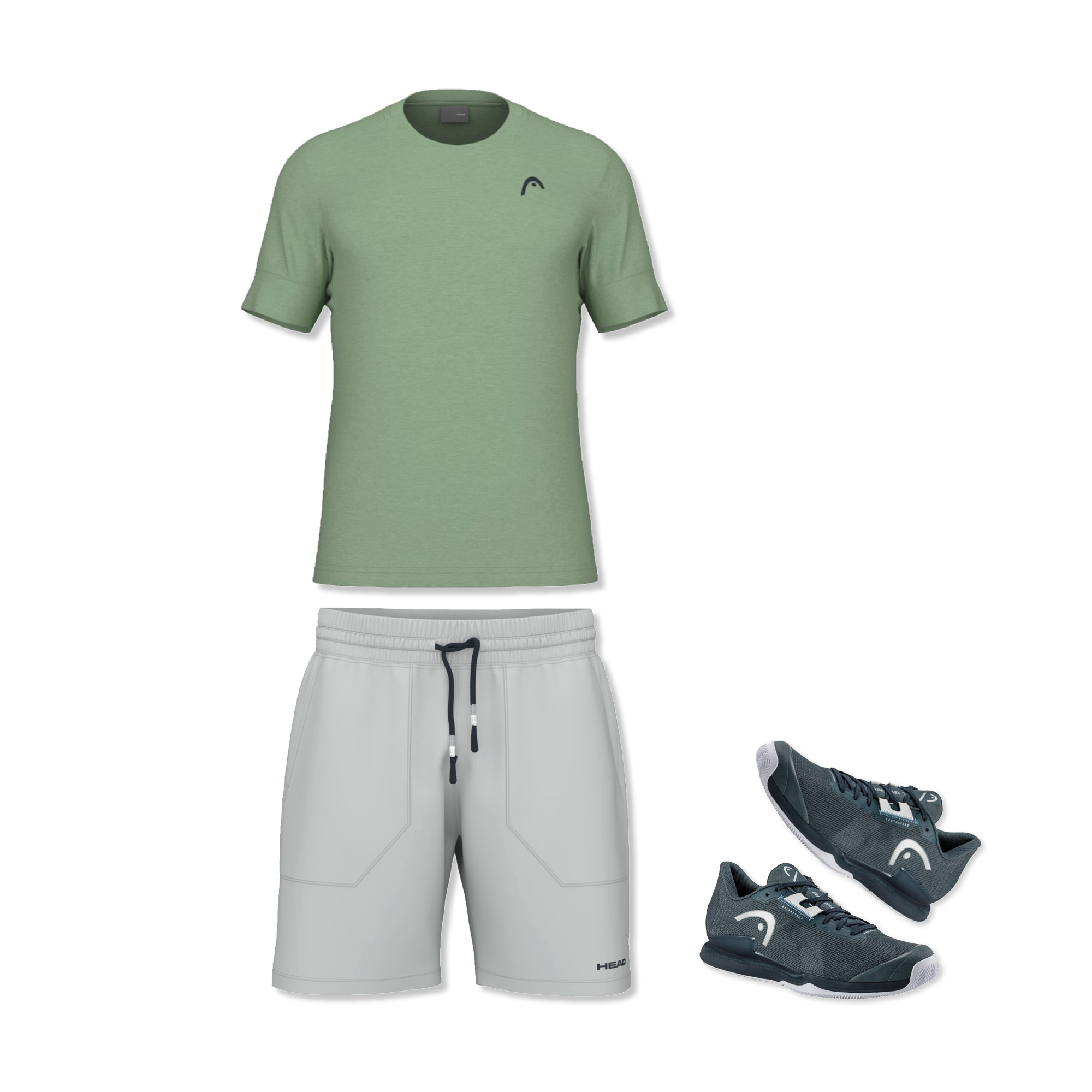 Better Tennis Kombi II (Hose: grau | Shirt: grün)