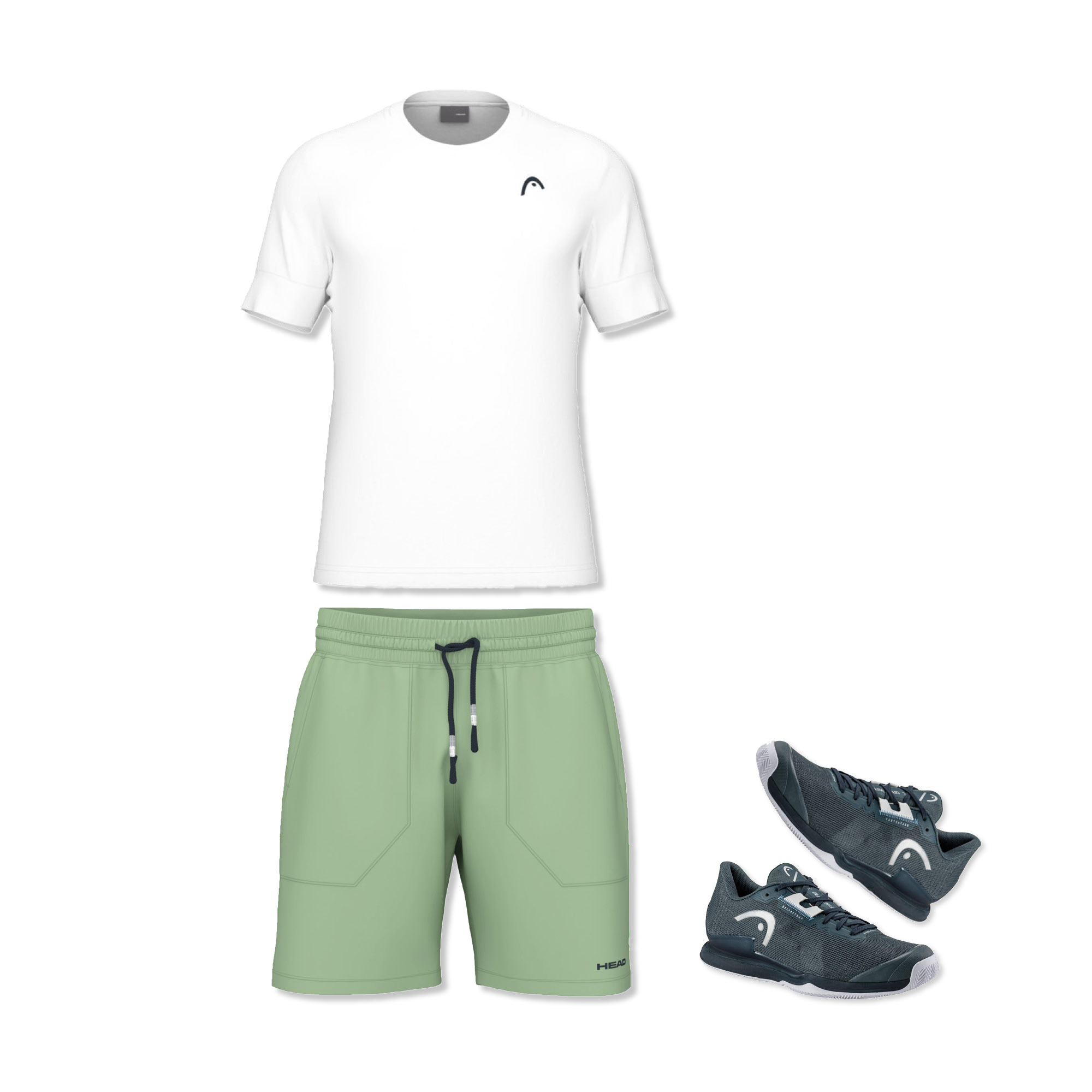 Better Tennis Kombi I (Hose: grün | Shirt: weiss)